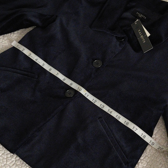 NWT Talbots 2P Navy Blue Velour Blazer Sport Coat - Picture 11 of 16